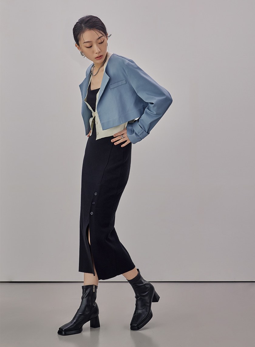 率性短版風衣外套